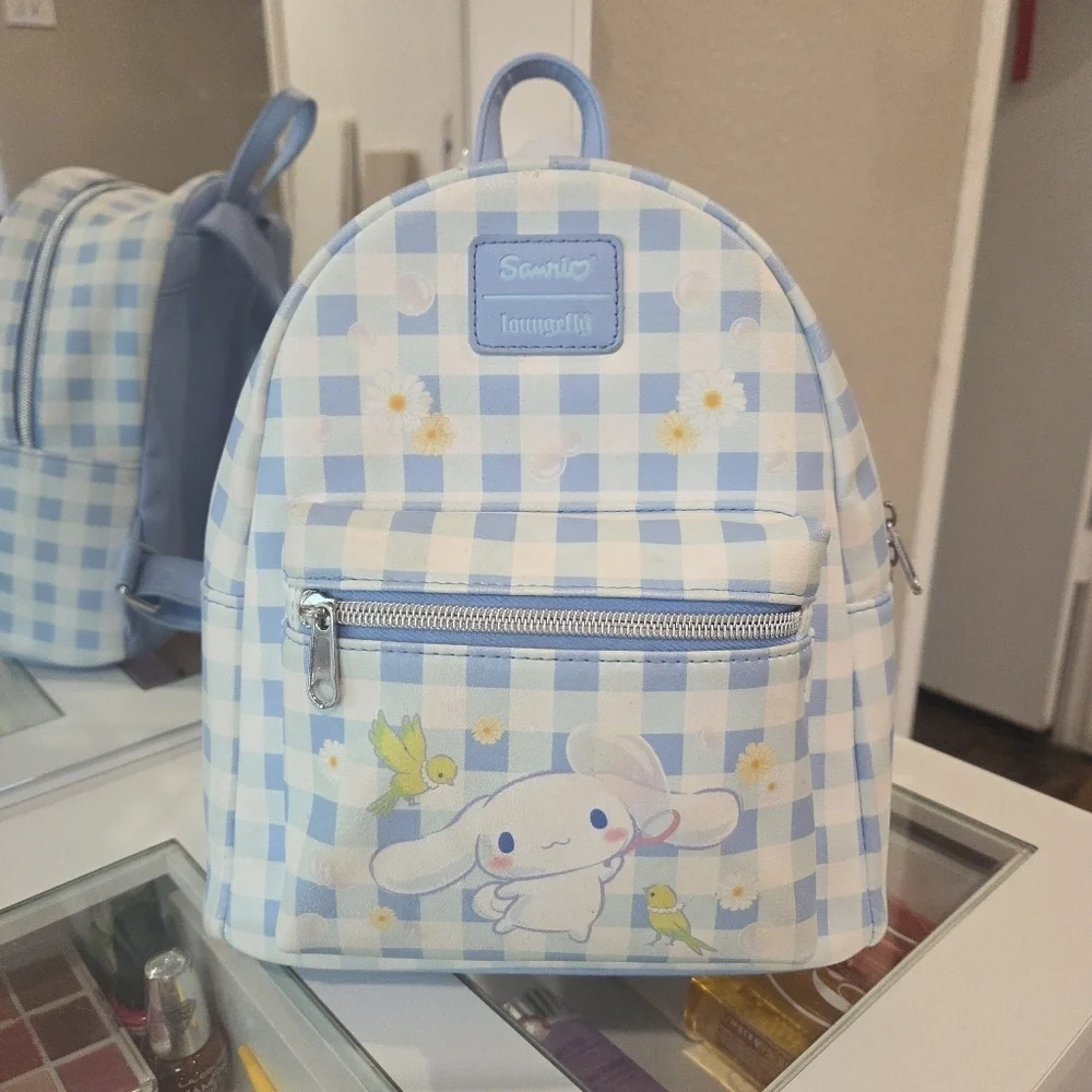 Loungefly Cinnamoroll Sanrio Daisy Gingham Mini Backpack Loungefly